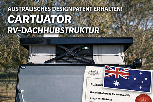CARTUATOR RV-Dachhubstruktur erh&auml;lt australisches Designpatent